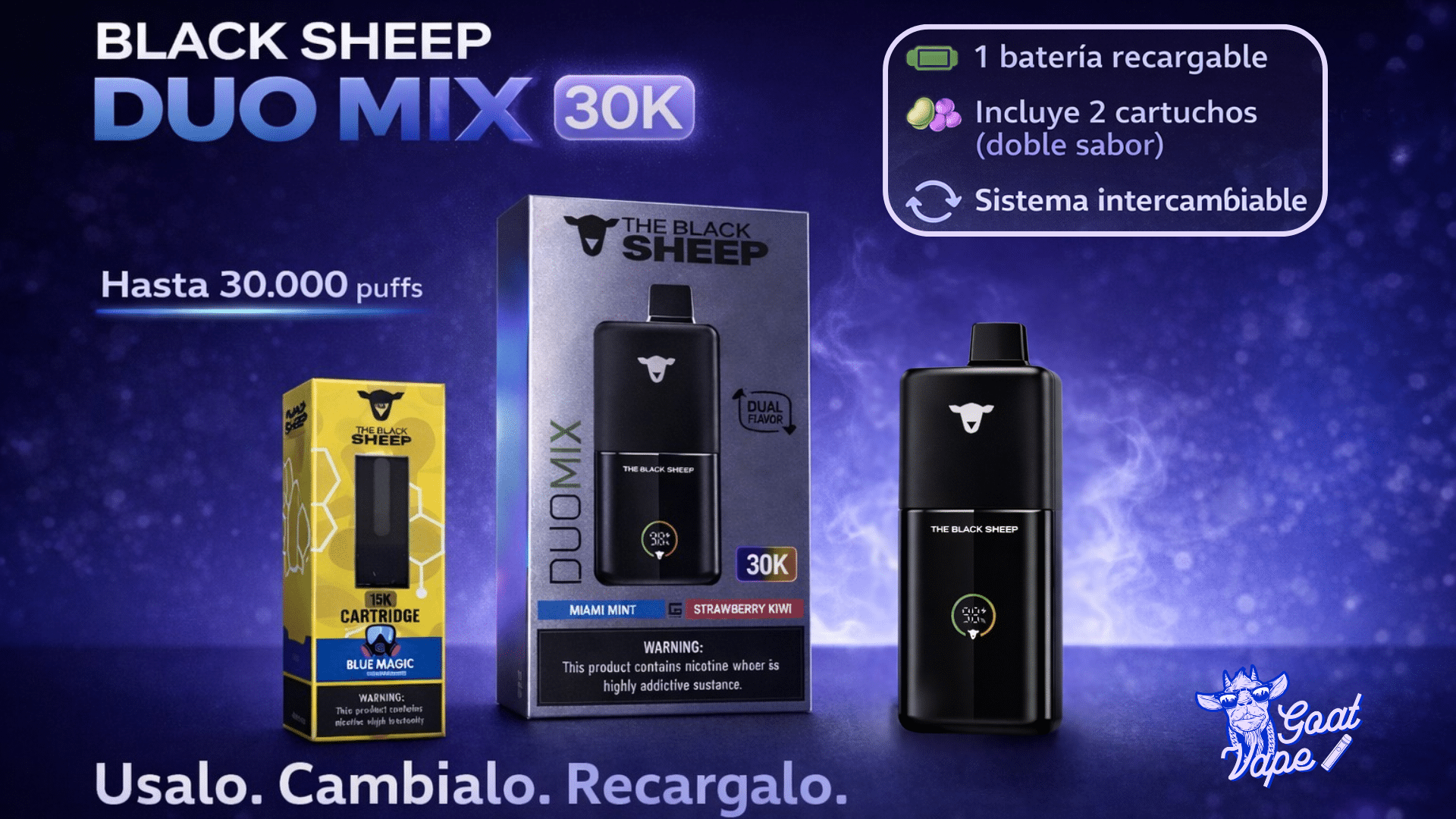 The black sheep duo mix 30k goat vape